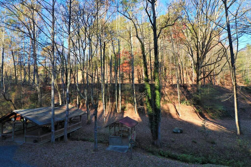 Amazing Cabin Fireplace And Stream #11 海伦 外观 照片